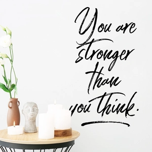 Inspirational English wall sticker saying You are stronger than you think for home decor