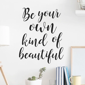 Sticker Mural Be Your Own Kind Of Beautiful Noir en PVC Lettre Citation Inspirante Pour Salon Chambre Décoration Maison