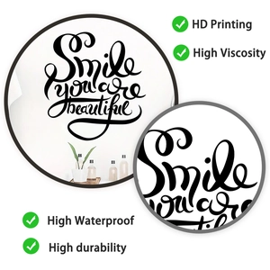 Close-up of Smile You Are Beautiful wall decal with high-definition printing detail
