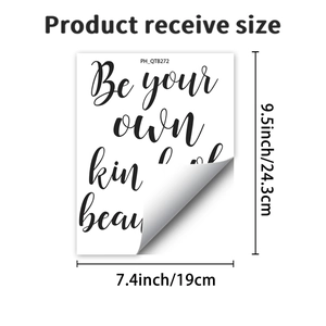 Spécifications de taille pour sticker mural Be your own kind of beautiful en vinyle