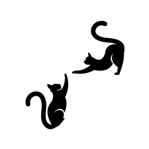 Self-adhesive black cat silhouette wall stickers for bedroom and living room decor