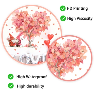 Detail view of heart tree wall stickers showing high definition printing and waterproof texture