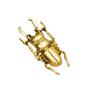 Vintage gold beetle insect ring featuring a creative geometric stag beetle design for women