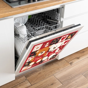 Romantic teddy bear heart dishwasher magnet cover for Valentine's kitchen decor
