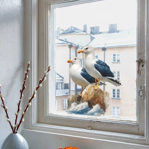 Self-adhesive seagull on reef wall stickers for home bedroom and bathroom wall decoration