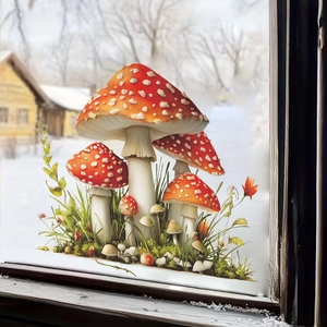 Adesivi murali realistici foresta di funghi 3D per decorazione cucina e sala da pranzo