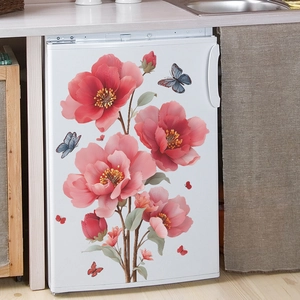Autocollants muraux pivoines et papillons pour la décoration intérieure de maison