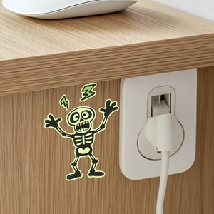 Luminous Cartoon Skeleton Switch Sticker PVC Electrocuted Man Wall Decal Fluorescent Glow In The Dark Decor For Kids Room