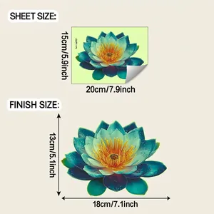 Luminous lotus flower wall sticker sheet size 20x15cm and finish size 18x13cm