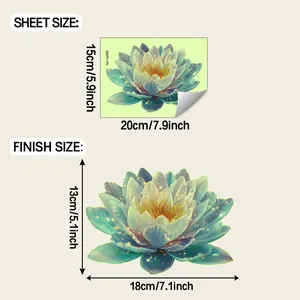 Luminous lotus wall sticker sheet size 15x20cm and finish size 13x18cm guide