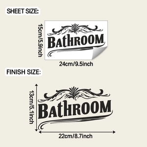 Dimensions détaillées de la feuille et taille finie du sticker mural de salle de bain