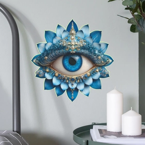 Creative Evil Eye Lotus Flower Wall Sticker PVC Mystic Glow In The Dark Fluorescent Wall Decal For Living Room Home Decor