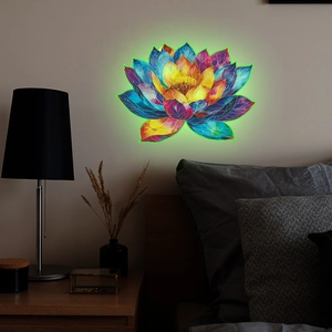 Lampada da parete a LED a forma di loto colorato con luce neon per soggiorno