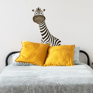 Kreativer 3D Zebra Wandsticker für Kinderzimmer Dekoration über dem Kopfteil