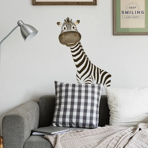 3D Wandaufkleber niedliche Giraffe mit Zebrastreifen für Kinderzimmer Deko