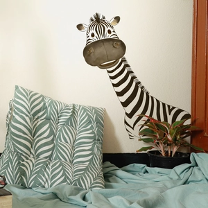 3D Wandaufkleber mit süßem Zebra-Motiv für Kinderzimmer und kreative Wanddekoration zuhause