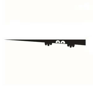 Funny peeping eyes and hands creative wall sticker for bathroom decor in black and white