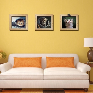 3D Effect Photo Frame Cat Wall Sticker PVC Removable Cartoon Kitten Wall Decal For Living Room Kids Bedroom Decoration
