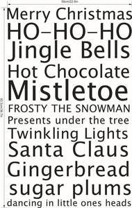 Détail des stickers muraux Joyeux Noël avec phrases Santa Claus et Gingerbread