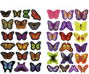 Detailed sheet of vibrant 3D butterfly wall stickers with various colorful patterns