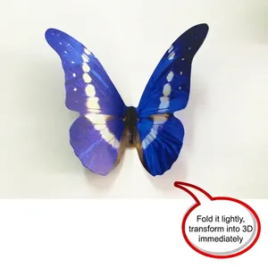 3D butterfly wall stickers set of 19 blue decorative decals for home living room