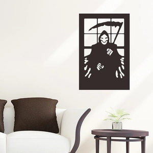 Modern Halloween Grim Reaper wall sticker silhouette for living room home decoration