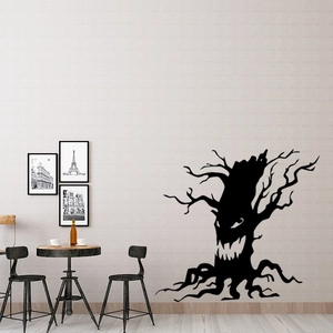 Halloween spooky ghost tree wall sticker silhouette for home and shop window decor