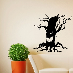 Halloween ghost tree silhouette wall decal for home window and shop glass decoration