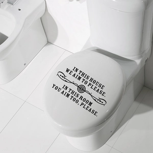 Humorous English Quote Toilet Sticker PVC Waterproof Removable Bathroom Wall Decal Creative Home Decoration Black Lettering Sticker