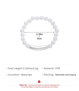 Detailed specs of the baroque pearl bead bracelet with size and weight info