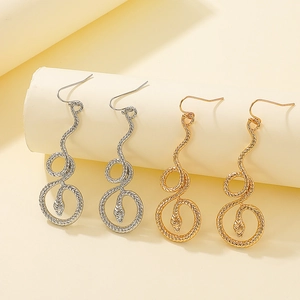 Vintage gold and silver twisted snake earrings with textured scales for women