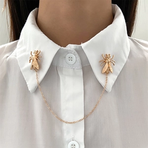 Vintage Alloy Insect Wolf Head Musical Note Chain Brooch With Tassel Rhinestone For Men Women Suit Tuxedo Accessory Jewelry