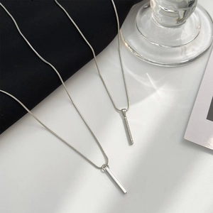 Mens hip hop geometric pillar and spiral pendant necklaces with silver snake chain
