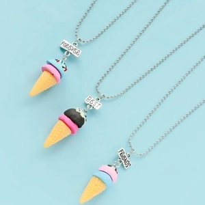 Set di tre collane Best Friends Forever per bambini con ciondoli a forma di gelato