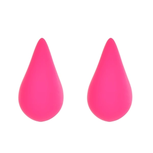 Minimalist matte rose red teardrop earrings with a stylish frosted finish for women
