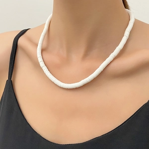 Böhmische Weicher Ton Heishi Perlenkette Für Herren Damen Handgefertigt Geometrische Gespleißte Schlüsselbeinkette Schmuck Mit Legierung Verschluss