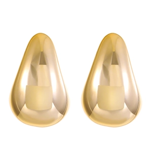 Chic hollow gold teardrop earrings with a glossy mirror finish and minimalist design