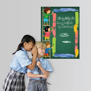 Green Blackboard Wall Sticker Erasable PVC Chalk Board Decal Cartoon Kids Design For School Classroom Home Decor Teaching Board