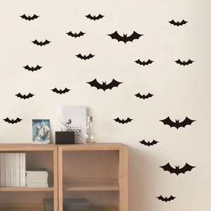 3D Bat Wall Stickers PVC DIY Halloween Decor Removable Black Silhouette Decals For Home Party Living Room Bedroom