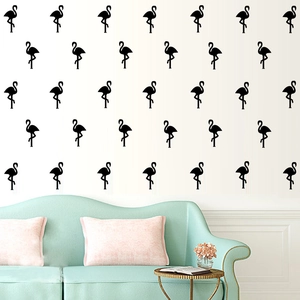 Minimalist black flamingo wall stickers for modern Nordic style living room decoration