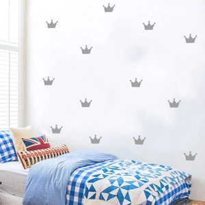 Lot de stickers muraux couronnes grises nordiques pour décoration de chambre d'enfant