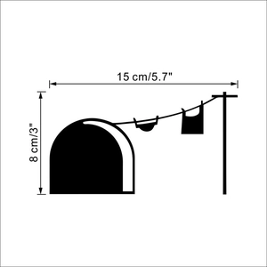 Creative mouse hole wall sticker for living room with clothesline design 15x8 cm