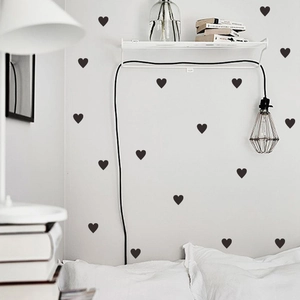 Simple Geometric Heart Wall Stickers PVC Self Adhesive Removable Wall Decals For Children Room Bedroom Nursery Home Decor