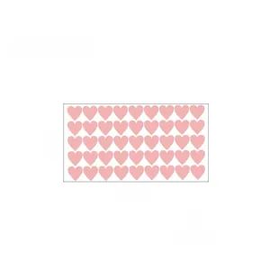 Detailed pink heart wall decals sheet with dimensions 31x17cm for nursery decor