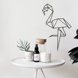Geometric Flamingo Origami Wall Sticker Removable PVC Decal Minimalist Black Mural For Living Room Bedroom Home Decor