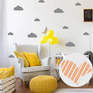 Deep grey cloud wall decals for kids room in Scandinavian style home decor
