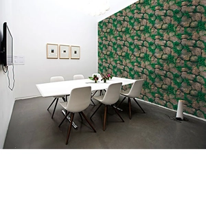 Self-adhesive 3D green moss and stone pattern wallpaper for modern living room decor