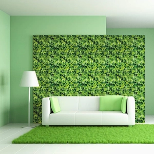 Realistic green leaf pattern self-adhesive PVC wallpaper for modern living room decor