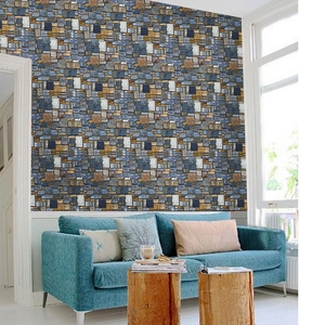 3D Faux Stone Brick Pattern Wall Sticker PVC Self-Adhesive Wallpaper For Living Room Bedroom Kitchen Home Decor Wall Decal