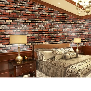 3D retro red brick self-adhesive wallpaper for living room and bedroom background wall decor